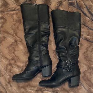 Black Knee-High Leather Boots